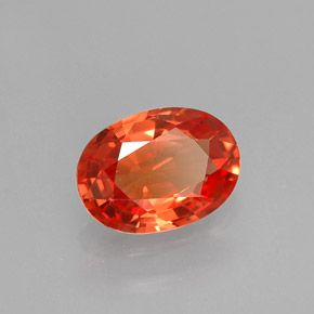 1.28 ct Orange Sapphire Stone, Natural Sapphire in Oval Facet Shape for Sale