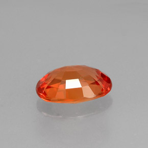 Sapphire Gemstone in 7.6 x 5.6 mm Size for Sale, Sapphire Stone in Reddish Orange Color