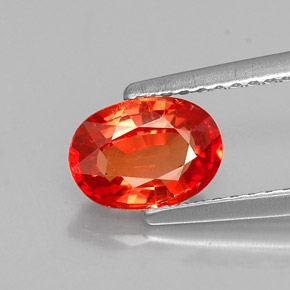 1.22 ct Orange Sapphire Gemstone, Sapphire Gem in Oval Facet Shape for Sale.