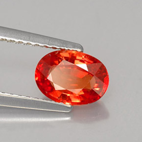 1.22 ct Orange Sapphire Stone, Natural Sapphire in Oval Facet Shape for Sale