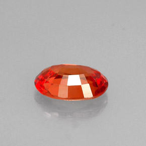 Sapphire Gemstone in 7.7 x 5.5 mm Size for Sale, Sapphire Stone in Reddish Orange Color