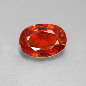 2.07 ct Orange Sapphire Gemstone, Sapphire Gem in Oval Facet Shape for Sale.