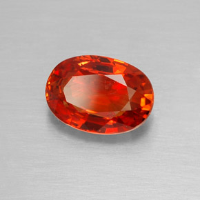 2.07 ct Orange Sapphire Stone, Natural Sapphire in Oval Facet Shape for Sale