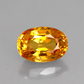 1.33 ct Yellow Sapphire Gemstone, Sapphire Gem in Oval Facet Shape for Sale.