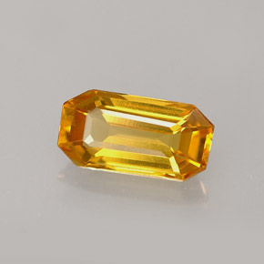 1.23 ct Yellow Sapphire Stone, Natural Sapphire in Octagon Facet Shape for Sale
