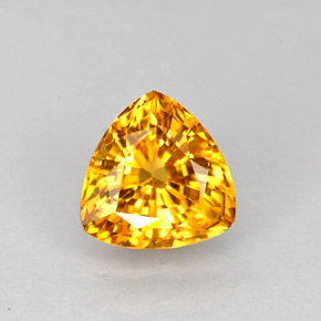 1.14 ct Yellow Sapphire Gemstone, Sapphire Gem in Trillion Facet Shape for Sale.