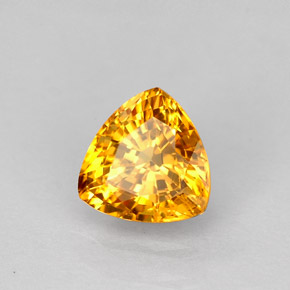 1.14 ct Yellow Sapphire Stone, Natural Sapphire in Trillion Facet Shape for Sale
