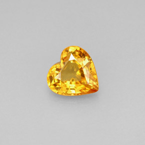 0.97 ct Yellow Sapphire Gemstone, Sapphire Gem in Heart Facet Shape for Sale.