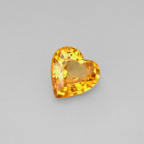 0.97 ct Yellow Sapphire Stone, Natural Sapphire in Heart Facet Shape for Sale