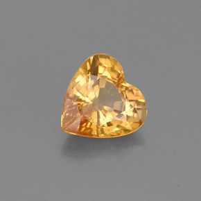 0.89 ct Yellow Sapphire Stone, Natural Sapphire in Heart Facet Shape for Sale