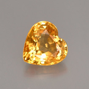1.03 ct Yellow Sapphire Gemstone, Sapphire Gem in Heart Facet Shape for Sale.