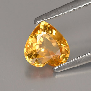 1.03 ct Yellow Sapphire Stone, Natural Sapphire in Heart Facet Shape for Sale