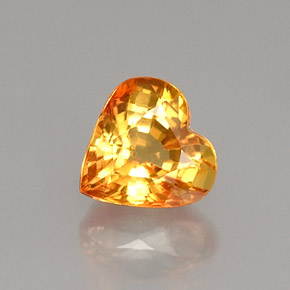 1.04 ct Yellow Sapphire Gemstone, Sapphire Gem in Heart Facet Shape for Sale.