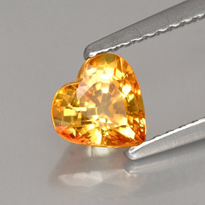 1.04 ct Yellow Sapphire Stone, Natural Sapphire in Heart Facet Shape for Sale
