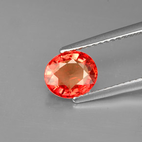 1.54 ct Orange Sapphire Gemstone, Sapphire Gem in Oval Facet Shape for Sale.