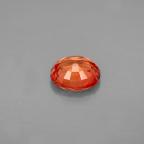 Sapphire Gemstone in 7.3 x 6.3 mm Size for Sale, Sapphire Stone in Red Orange Color