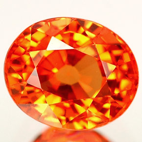 1.11 ct Orange Sapphire Gemstone, Sapphire Gem in Oval Facet Shape for Sale.