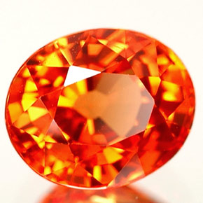 1.11 ct Orange Sapphire Stone, Natural Sapphire in Oval Facet Shape for Sale