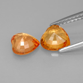 Sapphire Gemstone in 6 x 6 mm (calibrated) Size for Sale, Sapphire Stone in Mandarin Orange Color