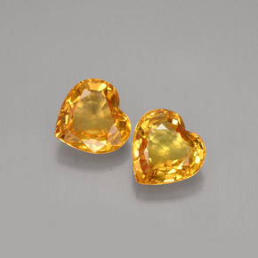 1.97 ct Orange Sapphire Gemstone, Sapphire Gem in Heart Facet Shape for Sale.