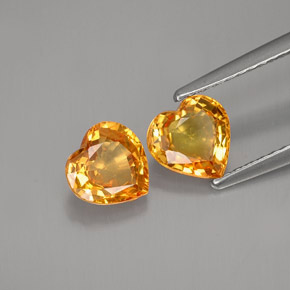 1.97 ct Orange Sapphire Stone, Natural Sapphire in Heart Facet Shape for Sale