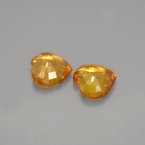 Sapphire Gemstone in 6 x 6 mm (calibrated) Size for Sale, Sapphire Stone in Yellow Orange Color