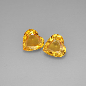 1.50 ct Yellow Sapphire Gemstone, Sapphire Gem in Heart Facet Shape for Sale.