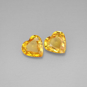 1.50 ct Yellow Sapphire Stone, Natural Sapphire in Heart Facet Shape for Sale