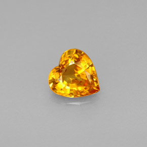0.84 ct Orange Sapphire Gemstone, Sapphire Gem in Heart Facet Shape for Sale.