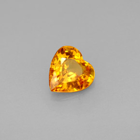0.84 ct Orange Sapphire Stone, Natural Sapphire in Heart Facet Shape for Sale