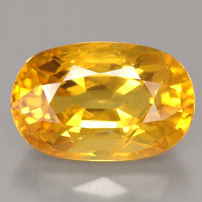 4.33 ct Yellow Sapphire Gemstone, Sapphire Gem in Oval Facet Shape for Sale.