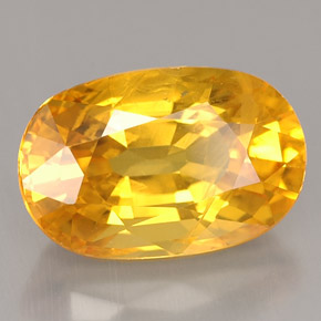 4.33 ct Yellow Sapphire Stone, Natural Sapphire in Oval Facet Shape for Sale