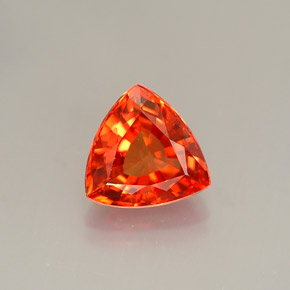 0.99 ct Orange Sapphire Gemstone, Sapphire Gem in Trillion Facet Shape for Sale.