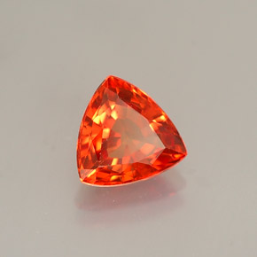 0.99 ct Orange Sapphire Stone, Natural Sapphire in Trillion Facet Shape for Sale
