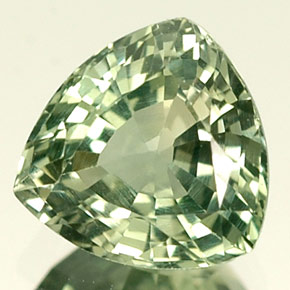 1.04 ct Green Sapphire Gemstone, Sapphire Gem in Trillion Facet Shape for Sale.