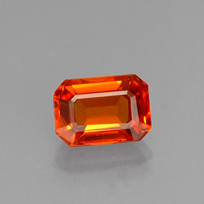 0.77 ct Orange Sapphire Gemstone, Sapphire Gem in Octagon Facet Shape for Sale.