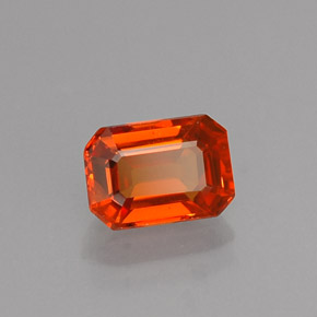 0.77 ct Orange Sapphire Stone, Natural Sapphire in Octagon Facet Shape for Sale