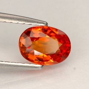 0.97 ct Orange Sapphire Stone, Natural Sapphire in Oval Facet Shape for Sale