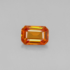 0.72 ct Orange Sapphire Gemstone, Sapphire Gem in Octagon Facet Shape for Sale.