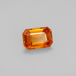 0.72 ct Orange Sapphire Stone, Natural Sapphire in Octagon Facet Shape for Sale