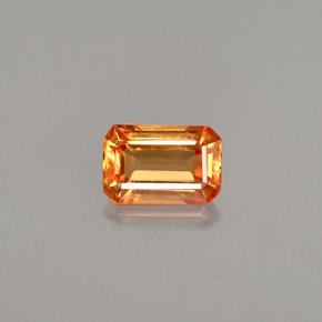 0.75 ct Orange Sapphire Gemstone, Sapphire Gem in Octagon Facet Shape for Sale.