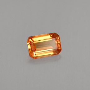 0.75 ct Orange Sapphire Stone, Natural Sapphire in Octagon Facet Shape for Sale