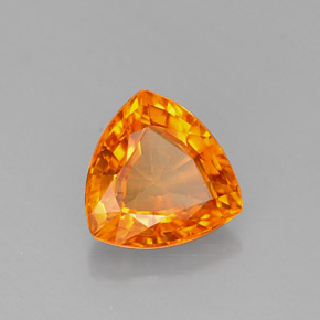 1.04 ct Orange Sapphire Stone, Natural Sapphire in Trillion Facet Shape for Sale