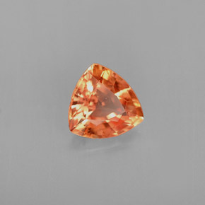 0.86 ct Orange Sapphire Stone, Natural Sapphire in Trillion Facet Shape for Sale