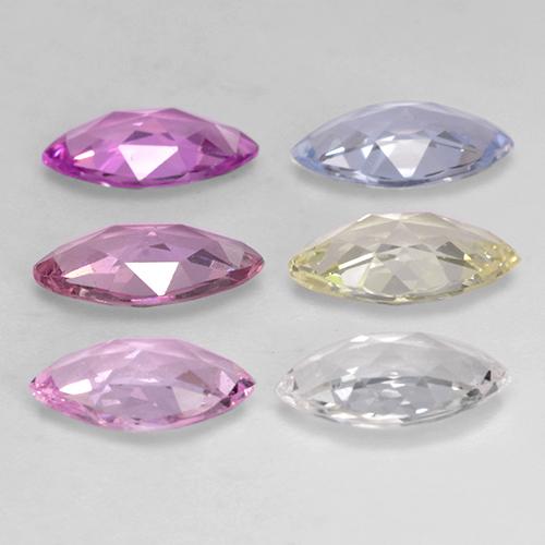 Sapphire Gemstones in 7.2 x 4 mm Size for Sale, Sapphire Stones in Multicolor Color