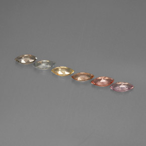 Sapphire Gemstone in 7 x 3.5 mm (calibrated) Size for Sale, Sapphire Stone in Multicolor Color