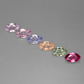 3.14 ct Multicolor Sapphire Stone, Natural Sapphire in Marquise Facet Shape for Sale