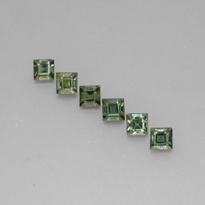 2.45 ct Green Sapphire Gemstone, Sapphire Gem in Square Facet Shape for Sale.