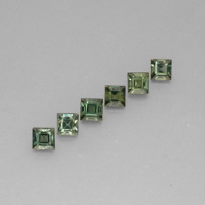 2.45 ct Green Sapphire Stone, Natural Sapphire in Square Facet Shape for Sale