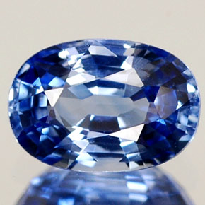 0.79 ct Blue Sapphire Gemstone, Sapphire Gem in Oval Facet Shape for Sale.